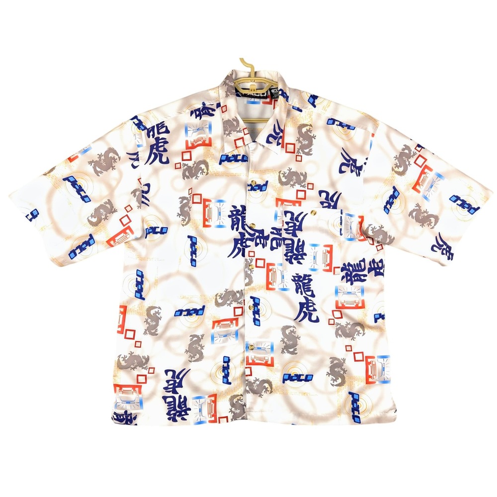 PACO Dragon Print Button Up Shirt Asian Style‎ XL